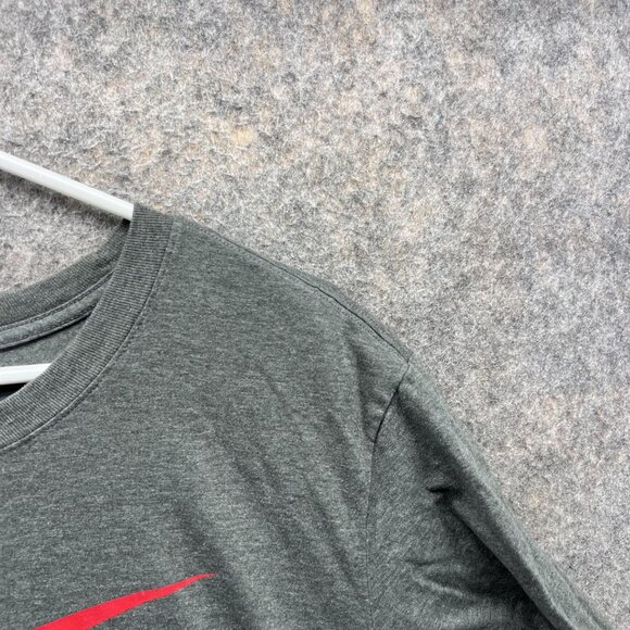 Nike Shirt Men Extra Large Gray Red Athletic Crewneck Swoosh Gym Just Do it - Picture 5 of 12